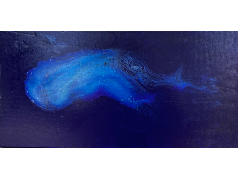 Bioluminescent — Dutch pour on canvas